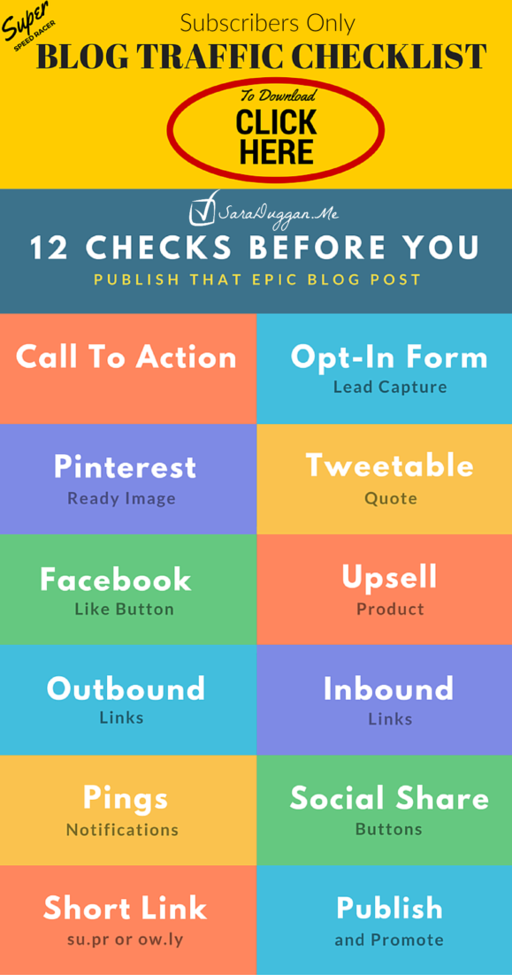 Blog Traffic Checklist on http://saraduggan.me/traffic-map-2016/