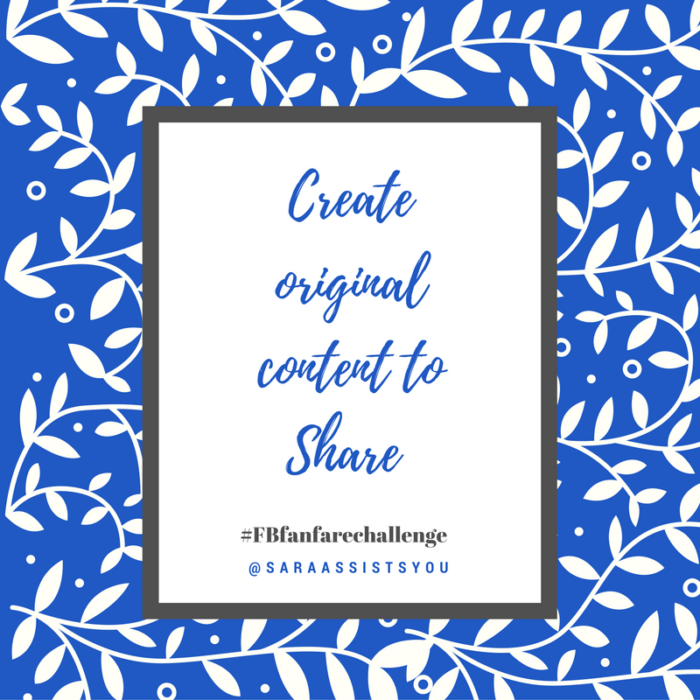 Create original content to share on Facebook
