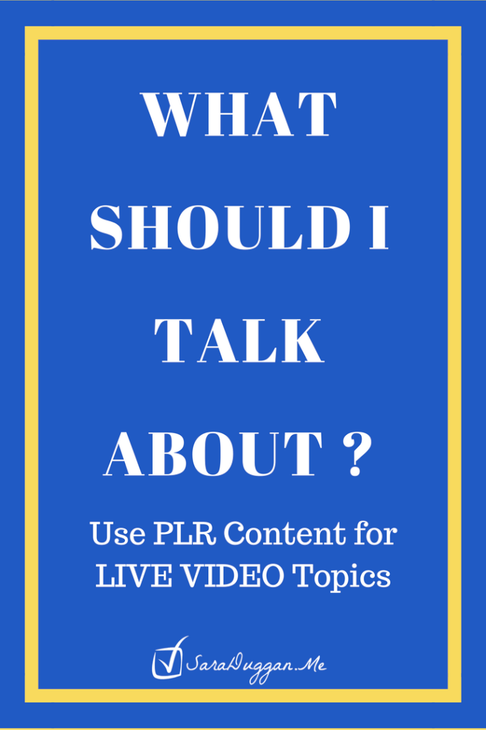 If You're struggling to come up with a topic for your next live video, look no further. Inside learn how PLR Content can help you generate 100's of ideas.